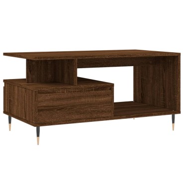 vidaXL Τραπεζάκι Σαλονιού Καφέ Δρυς 90x49x45cm Επεξεργασμ. Ξύλο 1 τεμ.