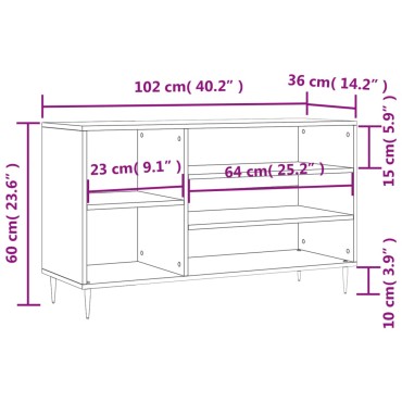 vidaXL Παπουτσοθήκη Λευκή 102x36x60cm από Επεξεργασμένο Ξύλο