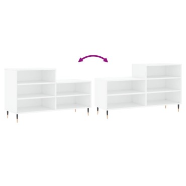 vidaXL Παπουτσοθήκη Λευκή 102x36x60cm από Επεξεργασμένο Ξύλο