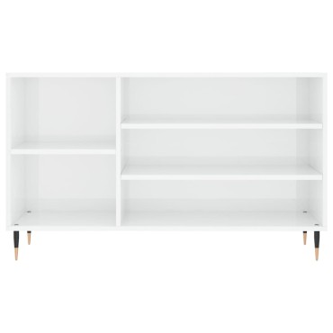 vidaXL Παπουτσοθήκη Γυαλιστερό Λευκό 102x36x60cm Επεξεργασμένο Ξύλο