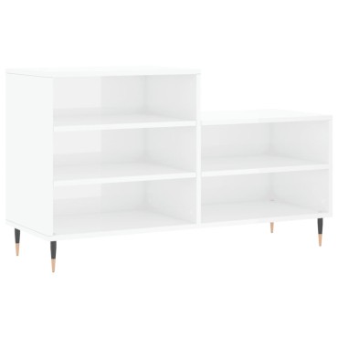 vidaXL Παπουτσοθήκη Γυαλιστερό Λευκό 102x36x60cm Επεξεργασμένο Ξύλο