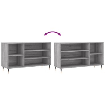 vidaXL Παπουτσοθήκη Γκρι Sonoma 102x36x60cm από Επεξεργασμένο Ξύλο