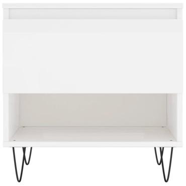 vidaXL Τραπεζάκια Σαλονιού 2 τεμ. Γυαλ. Λευκό 50x46x50cm Επεξ. Ξύλο