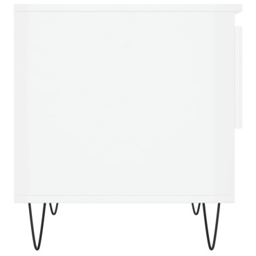 vidaXL Τραπεζάκια Σαλονιού 2 τεμ. Γυαλ. Λευκό 50x46x50cm Επεξ. Ξύλο