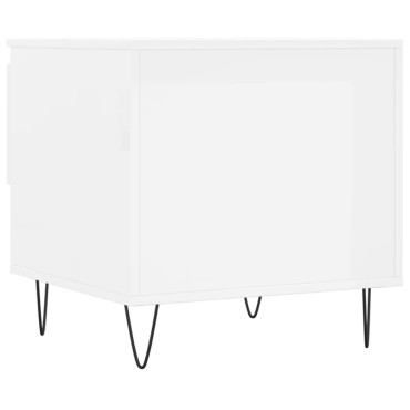 vidaXL Τραπεζάκια Σαλονιού 2 τεμ. Γυαλ. Λευκό 50x46x50cm Επεξ. Ξύλο