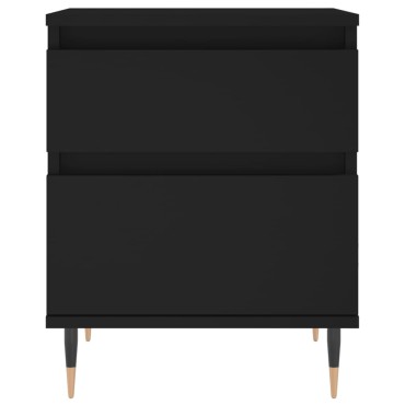 vidaXL Κομοδίνα 2 τεμ. Μαύρα 40x35x50cm από Επεξεργασμένο Ξύλο