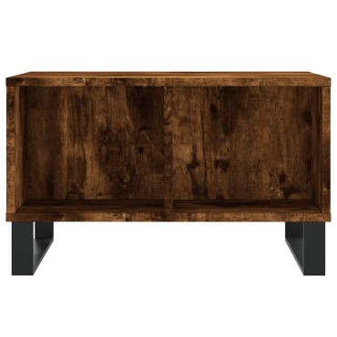 vidaXL Τραπεζάκι Σαλονιού Καπνιστή Δρυς 60x50x36,5cm Επεξεργασμ. Ξύλο 1 τεμ.