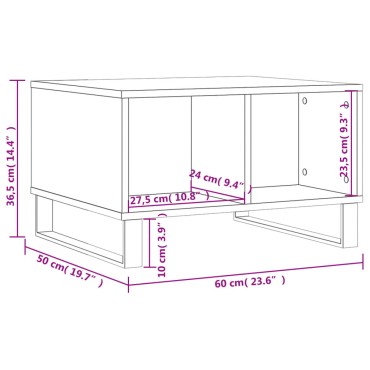 vidaXL Τραπεζάκι Σαλονιού Sonoma Δρυς 60x50x36,5cm Επεξεργασμένο Ξύλο 1 τεμ.