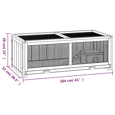 vidaXL Κλουβί Χάμστερ 104 x 52 x 38 εκ. από Μασίφ Ξύλο Ελάτης