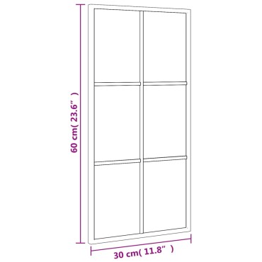 vidaXL Καθρέφτης Ορθογώνιος Μαύρος 30 x 60 εκ. από Σίδερο