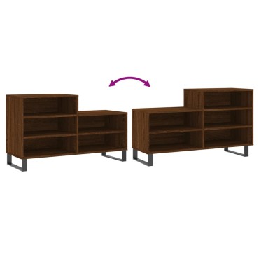 vidaXL Παπουτσοθήκη Καφέ Δρυς 102x36x60cm από Επεξεργασμένο Ξύλο