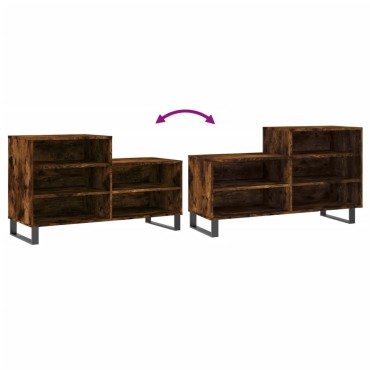 vidaXL Παπουτσοθήκη Καπνιστή Δρυς 102x36x60cm από Επεξεργασμένο Ξύλο