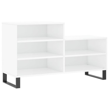 vidaXL Παπουτσοθήκη Γυαλιστερό Λευκό 102x36x60cm Επεξεργασμένο Ξύλο