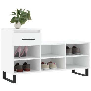 vidaXL Παπουτσοθήκη Λευκή 102x36x60cm από Επεξεργασμένο Ξύλο