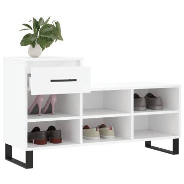vidaXL Παπουτσοθήκη Λευκή 102x36x60cm από Επεξεργασμένο Ξύλο