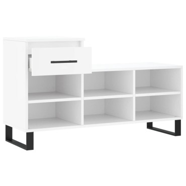 vidaXL Παπουτσοθήκη Λευκή 102x36x60cm από Επεξεργασμένο Ξύλο