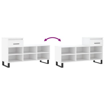 vidaXL Παπουτσοθήκη Λευκή 102x36x60cm από Επεξεργασμένο Ξύλο