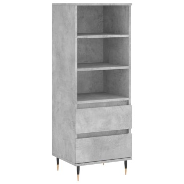 vidaXL Ντουλάπι Γκρι Σκυρ. 40x36x110cm από Επεξεργασμένο Ξύλο 1 τεμ.