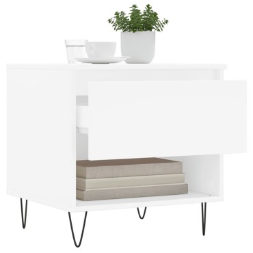 vidaXL Τραπεζάκια Σαλονιού 2 τεμ. Λευκά 50x46x50cm Επεξεργασμένο Ξύλο