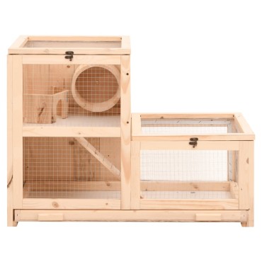 vidaXL Κλουβί Χάμστερ 81 x 40 x 60 εκ. από Μασίφ Ξύλο Ελάτης