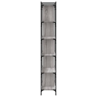 vidaXL Βιβλιοθήκη 6 Επιπέδων Γκρι Sonoma 76x32x192cm Επεξ. Ξύλο 1 τεμ.