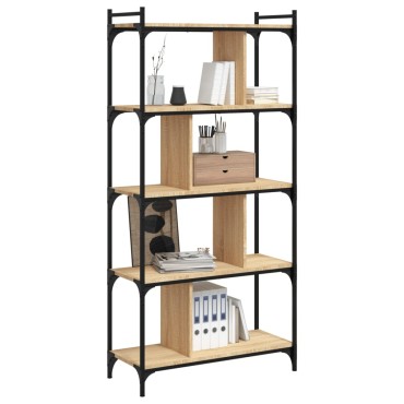 vidaXL Βιβλιοθήκη 5 Επιπέδων Sonoma Δρυς 76x32x158cm Επεξ. Ξύλο 1 τεμ.