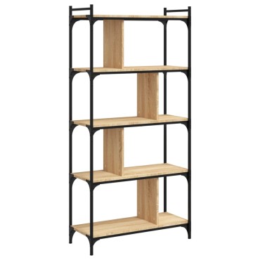 vidaXL Βιβλιοθήκη 5 Επιπέδων Sonoma Δρυς 76x32x158cm Επεξ. Ξύλο 1 τεμ.