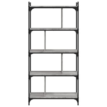 vidaXL Βιβλιοθήκη 5 Επιπέδων Γκρι Sonoma 76x32x158cm Επεξ. Ξύλο 1 τεμ.