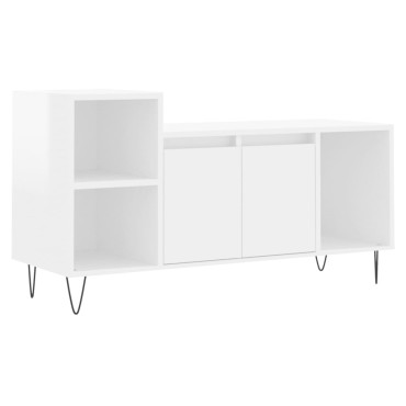 vidaXL Έπιπλο Τηλεόρασης Γυαλ. Λευκό 100x35x55cm Επεξεργασμένο Ξύλο