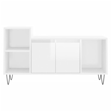 vidaXL Έπιπλο Τηλεόρασης Γυαλ. Λευκό 100x35x55cm Επεξεργασμένο Ξύλο