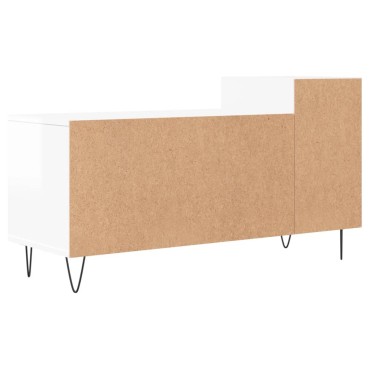 vidaXL Έπιπλο Τηλεόρασης Γυαλ. Λευκό 100x35x55cm Επεξεργασμένο Ξύλο