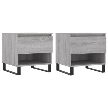 vidaXL Τραπεζάκια Σαλονιού 2 τεμ. Γκρι Sonoma 50x46x50cm Επεξ. Ξύλο