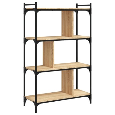 vidaXL Βιβλιοθήκη 4 Επιπέδων Sonoma Δρυς 76x32x123cm Επεξ. Ξύλο 1 τεμ.