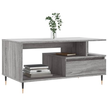 vidaXL Τραπεζάκι Σαλονιού Γκρι Sonoma 90x49x45cmΕπεξεργασμένο Ξύλο 1 τεμ.