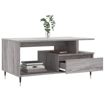 vidaXL Τραπεζάκι Σαλονιού Γκρι Sonoma 90x49x45cmΕπεξεργασμένο Ξύλο 1 τεμ.
