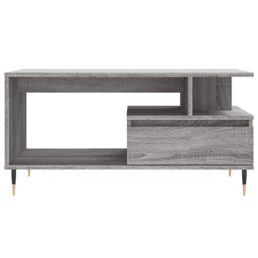 vidaXL Τραπεζάκι Σαλονιού Γκρι Sonoma 90x49x45cmΕπεξεργασμένο Ξύλο 1 τεμ.