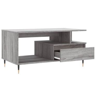 vidaXL Τραπεζάκι Σαλονιού Γκρι Sonoma 90x49x45cmΕπεξεργασμένο Ξύλο 1 τεμ.