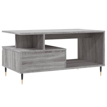 vidaXL Τραπεζάκι Σαλονιού Γκρι Sonoma 90x49x45cmΕπεξεργασμένο Ξύλο 1 τεμ.