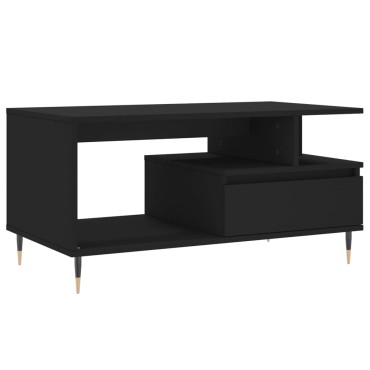 vidaXL Τραπεζάκι Σαλονιού Μαύρο 90x49x45cm Επεξεργασμένο Ξύλο 1 τεμ.