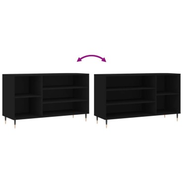 vidaXL Παπουτσοθήκη Μαύρο 102x36x60cm από Επεξεργασμένο Ξύλο
