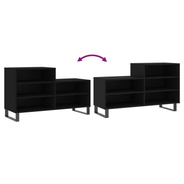 vidaXL Παπουτσοθήκη Μαύρο 102x36x60cm από Επεξεργασμένο Ξύλο