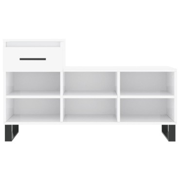 vidaXL Παπουτσοθήκη Γυαλιστερό Λευκό 102x36x60cm Επεξεργασμένο Ξύλο