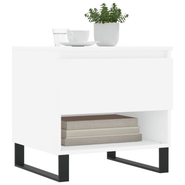 vidaXL Τραπεζάκια Σαλονιού 2 τεμ. Λευκά 50x46x50cm Επεξεργασμένο Ξύλο