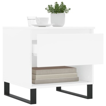 vidaXL Τραπεζάκια Σαλονιού 2 τεμ. Λευκά 50x46x50cm Επεξεργασμένο Ξύλο