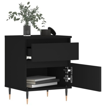 vidaXL Κομοδίνο Μαύρο 40x35x50cm από Επεξεργασμένο Ξύλο 1 τεμ.