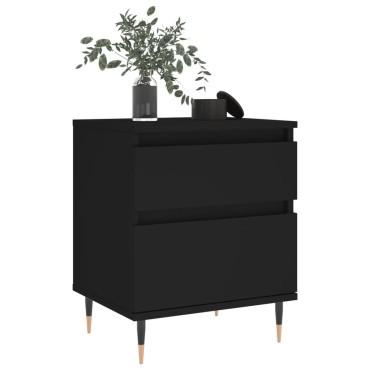 vidaXL Κομοδίνο Μαύρο 40x35x50cm από Επεξεργασμένο Ξύλο 1 τεμ.