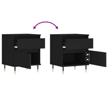 vidaXL Κομοδίνο Μαύρο 40x35x50cm από Επεξεργασμένο Ξύλο 1 τεμ.