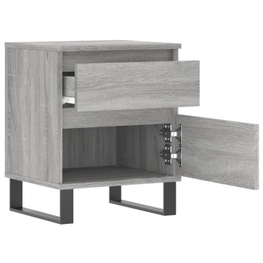 vidaXL Κομοδίνο Γκρι Sonoma 40x35x50cm από Επεξεργασμένο Ξύλο 1 τεμ.