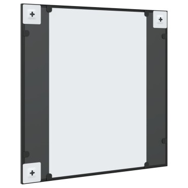 vidaXL Καθρέφτης Τοίχου Τετράγωνος Μαύρος 60 x 60 εκ. από Σίδερο