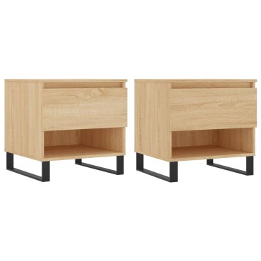 vidaXL Τραπέζια Σαλονιού 2 τεμ. Sonoma Δρυς 50x46x50cm Επεξεργ. Ξύλο